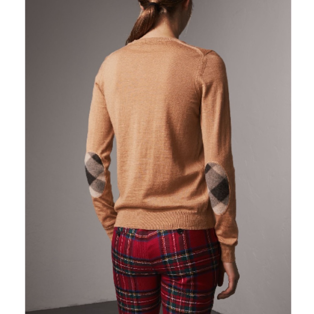 Burberry Merino Wool Sweater - Camel